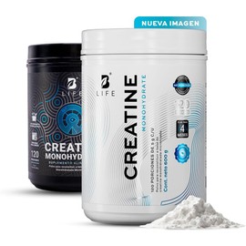 B Life Creatina Monohidratada en polvo 600g 120 Servicios 5 g por porción Alta Pureza Creatine Monohydrate.