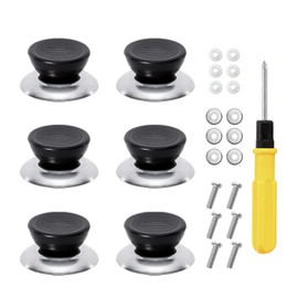 6 Pcs Pot Lid Knobs, Universal Kitchen Cookware Lid Handles Replacement, Lifting Handle Heat-Resistant Pot Pan Lids Knob Handle, Home Kitchen Cookware Cover Pan Parts Set with Screws