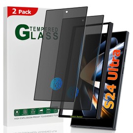 2 Pack Galaxy S24 Ultra Matte Anti spy Privacy Screen Protector ,9H Tempered Glass,Anti-Glare Anti-Scratch, Smooth and Responsive Absolute, No Bubbles, High Definition Clear, With Installation Frame