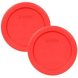 Pyrex Bundle - 2 Items: 7202-PC 1-Cup Red Plastic Food Storage Lids Made in the USA