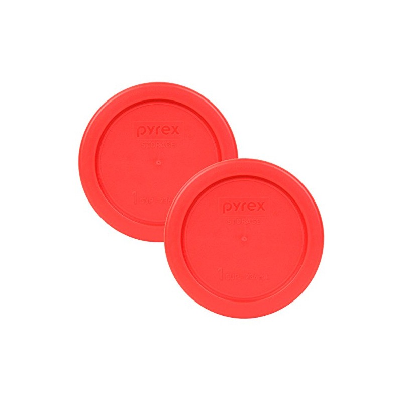 Pyrex Bundle - 2 Items: 7202-PC 1-Cup Red Plastic Food