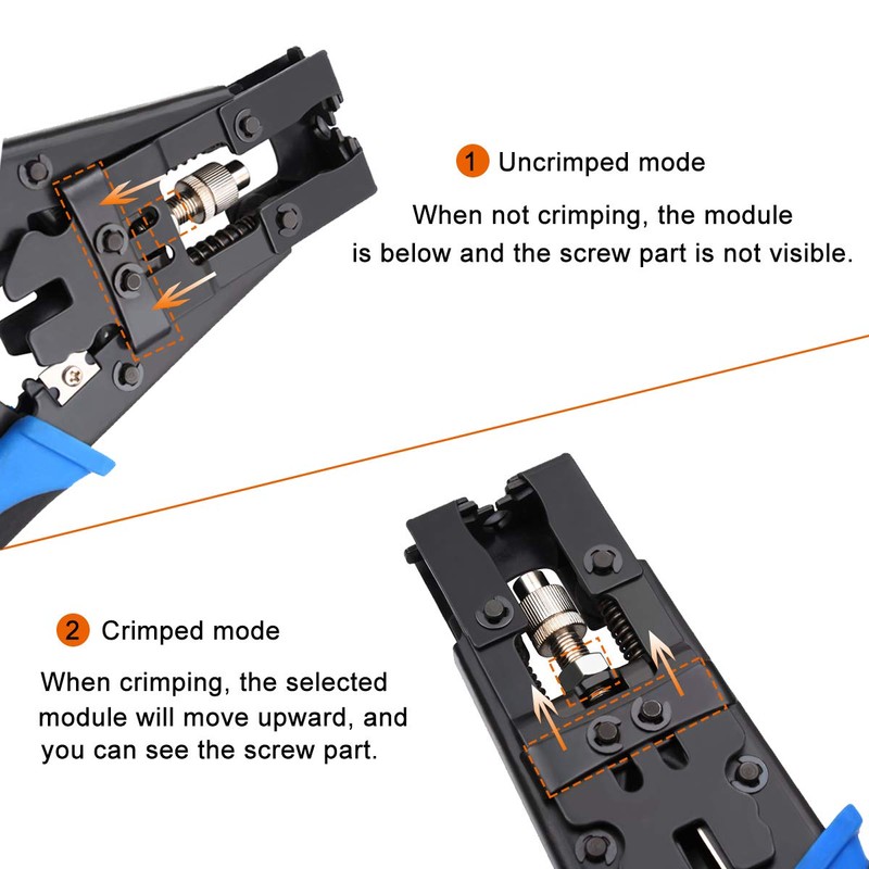 Delgada Coax Cable Crimper, 3 in 1 Multifunctional Compression Adjustable