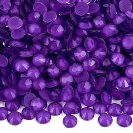 Blinginbox Flatback Rhinestones Round Gems, 1440pcs Luminous Series Glass Stones Neon Gems Non Hotfix Crystal Rhinestones for Nail Charms Crafts Clothes Tumblers,Deep Lilac Neon,SS20.