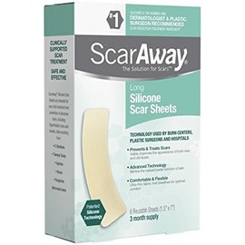 ScarAway - Láminas largas de silicona para cicatrices, 6 hojas largas por caja (3 cajas)