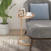 MAYPEX 14" C Round Metal Accent Table End Table for