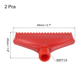 QUARKZMAN 2 Stücke BSPT1/4 Männliche Blaswinddüse, Flache Luftdüse Orificedüse ABS Luftsprühstrahldüse mit einem PTFE-Band für Druckluftmaschinen-Zubehör, Rot