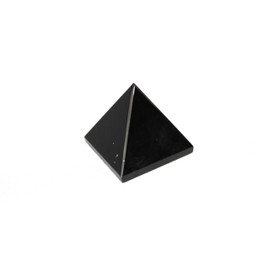 Jet International Lovely Black Agate Pyramid Approx. 1.25" Earth Elements Reiki Symbol Pentacle Gemstone Crystal Healing Vastu Balancing Pyramid Good Luck Massage Pouch Prosperity Divine