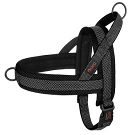 Didog No Pull Dog Harness with Breathable Mesh Padded, Full Reflective & Quick Fit Adjustable Vest Harness, Easy for Training Walking for Small & Medium and Large Dogs (Black, M:Chest 21-26")