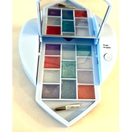 Claire’s New Claires Girls Heart Blue Sparkle Rhinestone Hearts Kitty Cat Makeup Kit