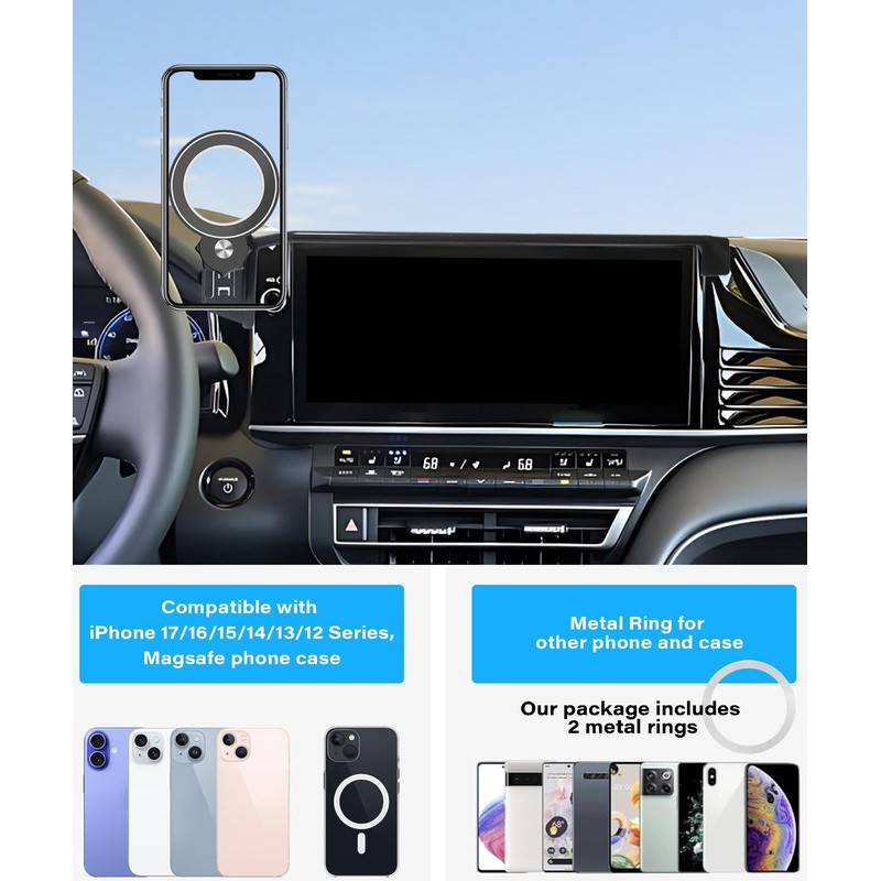 Car Phone Holder for 2025 2026 Toyota Camry 12.3" Screen