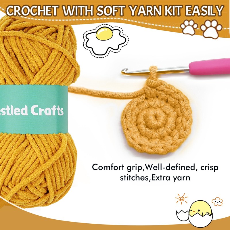 Outbit Crochet Set for Beginners, Complete Crochet Set with Step-by-Step