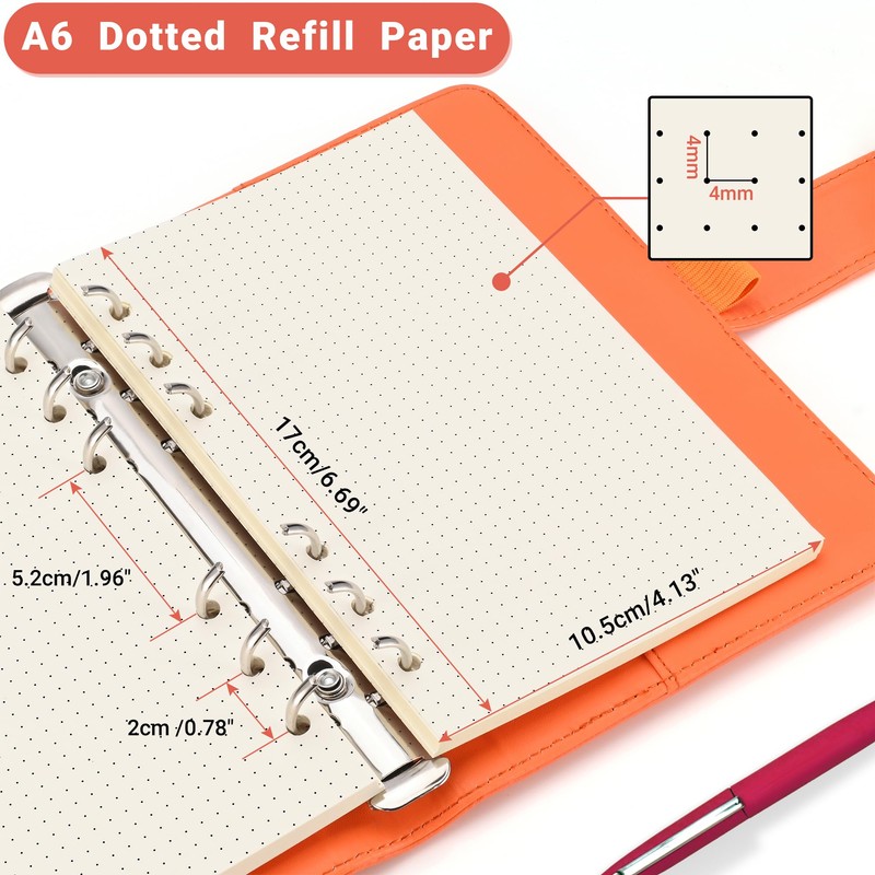 Refill Paper for A6 6 Ring Binder Notebook - Ideal
