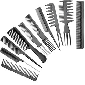 Peine Peluqueria Kit Profesional Barberia Estlista Belleza Cuidado Capilar 10pzs                                                                      