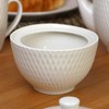 Darthome White Jewel Sugar Pot with Lid Ceramic Geometric Tableware