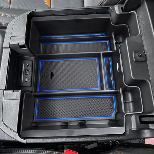 TACOBRO [Full-Coverage Center Console Organizer Compatible with 2019-2022 Chevy Silverado