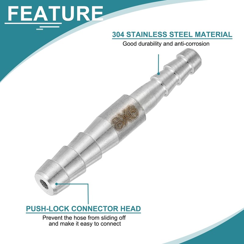 sourcing map 2Pcs 5/16" to 1/4" Hose Barb Reducer Pipe