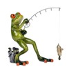 formano Funny frog figurine frog fishing standing fish poly 15