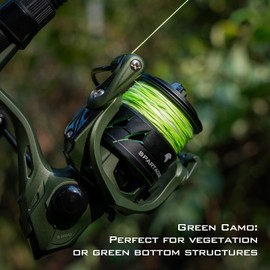 KastKing Superpower - Línea de pesca trenzada, camuflaje de zacate, 15 libras, 150 yardas