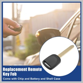 RATCHROLL Replacement Uncut Transponder Chip Ignition Key Fit for Honda Civic CR-V 2002-2006 for Honda Odyssey Pilot 2003-2004 HO01PT - Pack of 1 Black Replacement Car Parts