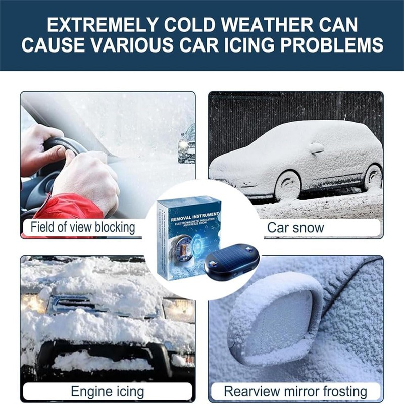 3PCS Anti-freeze Electromagnetic Car Snow Removal Device, Solar Electromagnetic Molecular