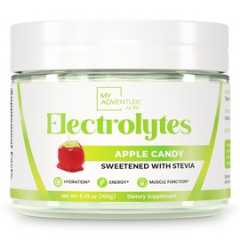 My Adventure to Fit Zero Sugar - Apple Candy Electrolytes Powder - Refreshing Hydration - Caffeine Free Energy with All Natural Ingredients - Vegan, Keto, and Paleo - Sugar Free Electrolytes Drink Mix - with 30 Servings