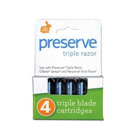 Preserve Razor Replacement blades - 3 razors system, 4 Pack