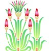 Lotus Border Stencil - 21.5 x 25.5 cm (L) -