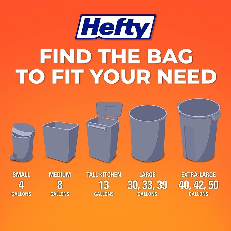 Hefty Small Trash Bags, Ocean Water Scent, 4 Gallon, 52