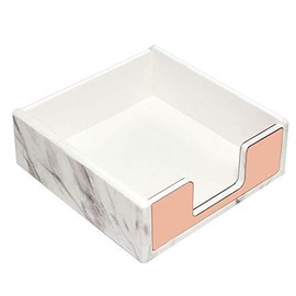 Marble Sticky Note Holder Rose Gold Edge Memo Holder Acylic Sticky Notepads Holder Sticky Note Dispenser for Desk Organization
