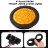8pcs 4 Inch Round Amber Strobe Lights 24 LED Trailer