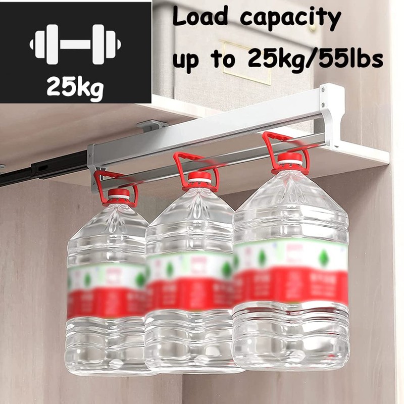 Extendable Clothes Rail for Pull-Out Hangers Adjustable Wardrobe Clothes Rail