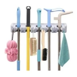 Molin Dollins Organizador Escobas Soporte Pared Colgador 5 Espacios Gancho