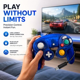 USB Wired Game Controller for Switch & PC – GameCube-Style Gamepad for Retro and Multiplayer Gaming