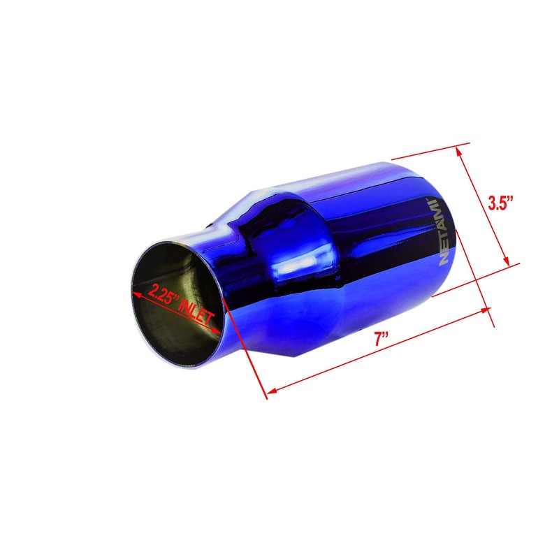 NETAMI 2.25" to 3.5" Exhaust Tip Stainless Steel Double Wall