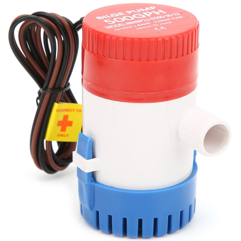 12V Blige Water Pump 3/4in Hose Outlet 500GPH Electric SemiOpen