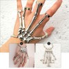 Punk Wristband Skull Fingers Metal Skeleton Hand Bracelet with Ring