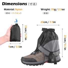 TRIWONDER Polainas Impermeable de Senderismo para Piernas a Prueba de Viento Nieve Lluvia para Montaña Caza Esquí Escalada （1 Par） (Naranja y Gris)