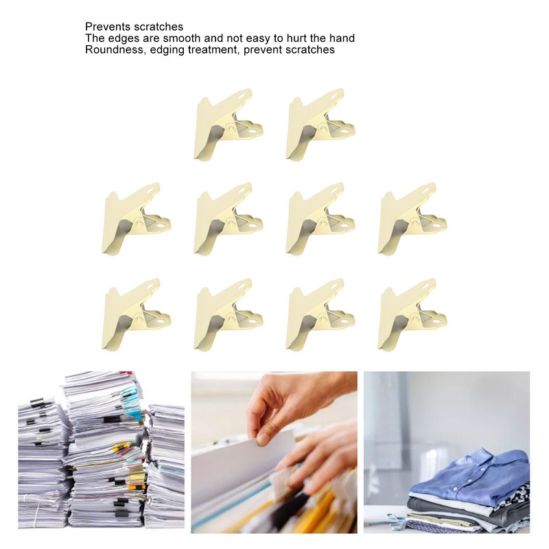 10pcs Metal Binder Clip Multipurpose Strong Grip Large Paper Binder