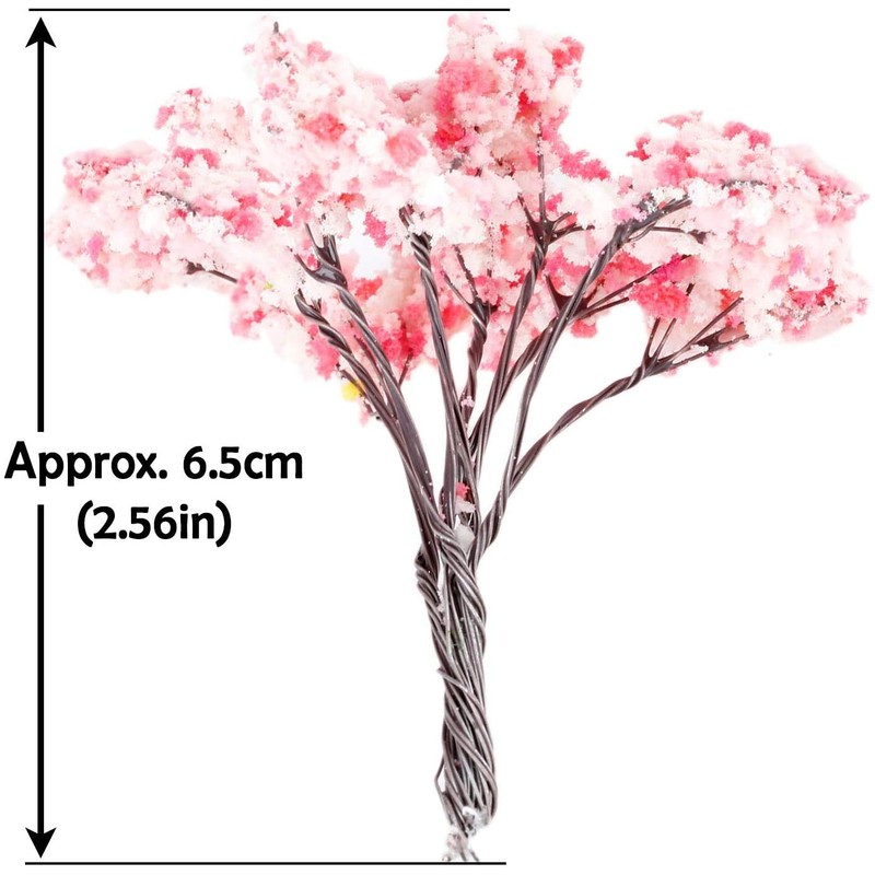 ANCLLO 25pcs Model Trees Model Trains Scenery 6.5cm Cherry Blossom