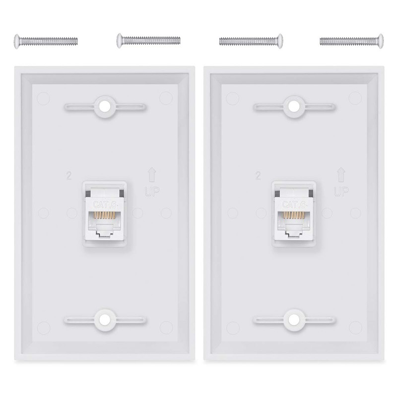 Cat 6 Ethernet Wall Plate 1 Port 2pack,Ethernet Wall Plate