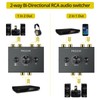 PROZOR RCA Audio Switcher 2(1)-In-1(2)-Out Bidirectional RCA Speaker Switch Box