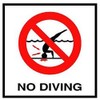 Inlays No Diving Symbol 6X6 Skid Resistant C621500