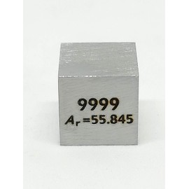 Elemental Specimen Iron Fe (0.4 inch (10 mm) Cube, Engraved A, Normal Surface