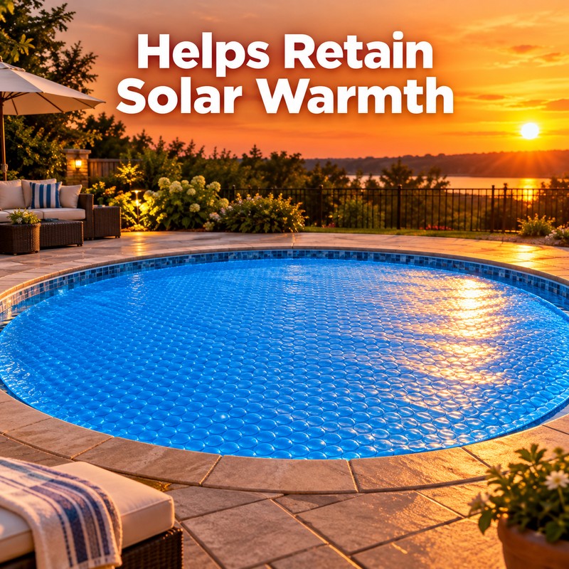 Sun2Solar 800 Series Round Blue Bubble Solar Pool Cover, Heat