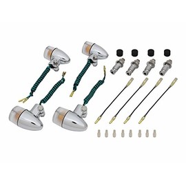 POSH FAITH Motorcycle Accessories Bomb Type Turn Signal Vehicle-Specific Set SR400/FI ('85~) · SR500 ('85~'98) Chrome Body/Clear Lens 010099-33