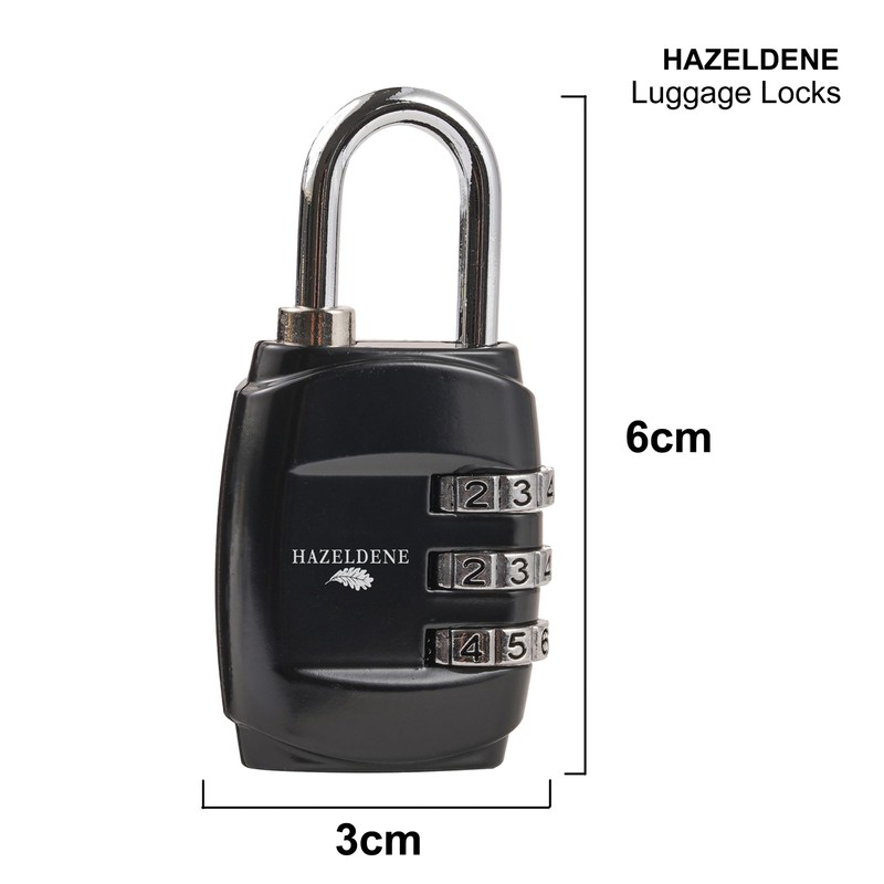 Hazeldene 2 Pack Luggage Padlock | 3 Digit Combination Travel