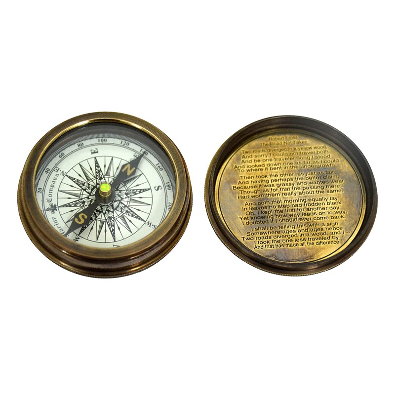 Brass Pocket Compass Vintgae Replica Mariner's Magnetic Compass - Robert