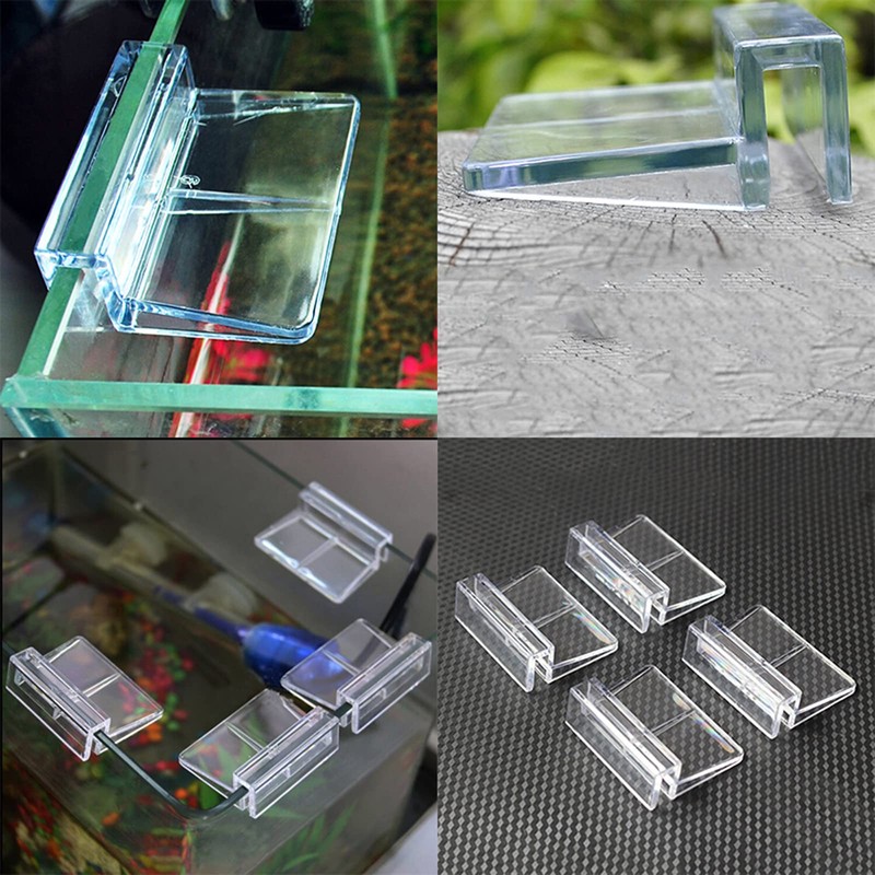 OTKARXUS 8 Pcs Aquarium Lid Clips Clear Acrylic Holder Holder