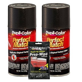 Dupli-Color Universal Black Metallic Exact-Match Automotive Paint (8 oz) Bundle with Prep Wipe Towelette (3 Items)