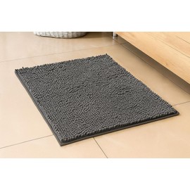 Comfort Collections Loop Bath Mat – Soft Absorbent Chenille Rug for Bathroom Floor, Non-Slip Backing, Quick Dry – 45x60cm & 50x80cm – (Grey, 45cm x 60cm)